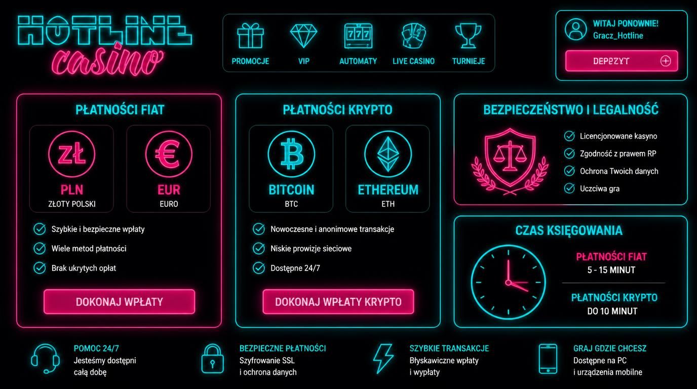 Porównanie fiat vs krypto w Hotline Casino – limity, czas i aspekty prawne